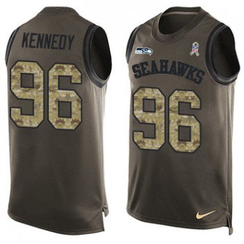 Nike Seattle Seahawks #96 Cortez Kennedy Green Men's Stitched NFL Limited Salute To Service Tank Top Jersey