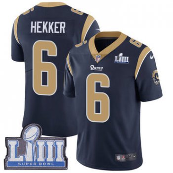 #6 Limited Johnny Hekker Navy Blue Nike NFL Home Youth Jersey Los Angeles Rams Vapor Untouchable Super Bowl LIII Bound