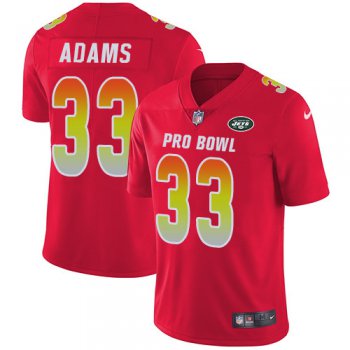 Nike New York Jets #33 Jamal Adams Red Men's Stitched NFL Limited AFC 2019 Pro Bowl Jersey