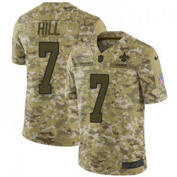 Nike Saints #7 Taysom Hill Camo Men's Stitched NFL Limited 2018 Salute To Service Jersey