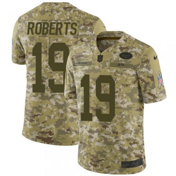 Nike Jets #19 Andre Roberts Camo Men's Stitched NFL Limited 2018 Salute To Service Jersey