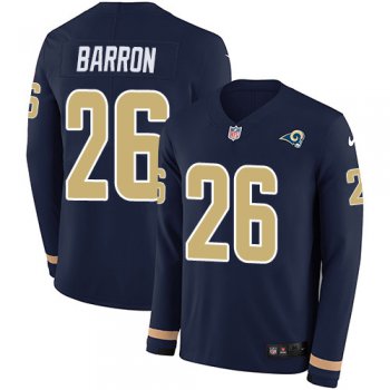 Nike Rams #26 Mark Barron Navy Blue Team Color Men's Stitched NFL Limited Therma Long Sleeve Jersey