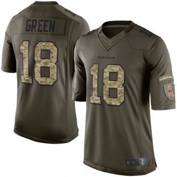 Bengals #18 A.J. Green Green Men's Stitched Football Limited 2015 Salute to Service Jersey