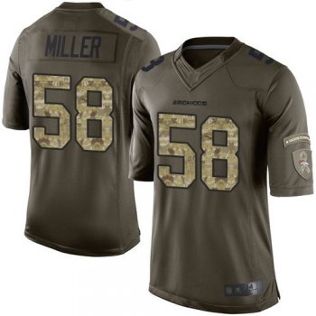 Broncos #58 Von Miller Green Men's Stitched Football Limited 2015 Salute to Service Jersey