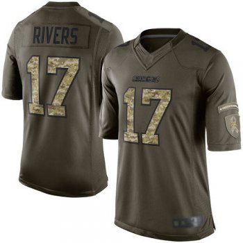 Chargers #17 Philip Rivers Green Men's Stitched Football Limited 2015 Salute to Service Jersey