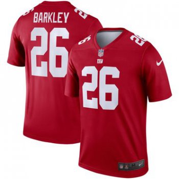 Nike New York Giants 26 Saquon Barkley Red Inverted Legend Jersey
