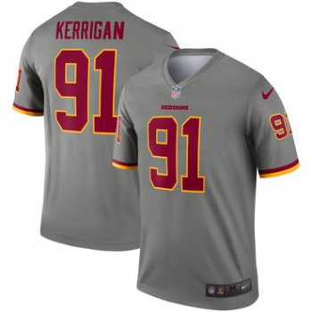 Nike Washington Redskins 91 Ryan Kerrigan Gray Inverted Legend Jersey