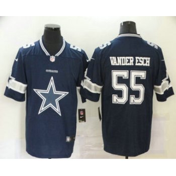 Men's Dallas Cowboys #55 Leighton Vander Esch Navy Blue 2020 Big Logo Vapor Untouchable Stitched NFL Nike Fashion Limited Jersey