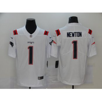 Men's New England Patriots #1 Cam Newton White 2020 NEW Vapor Untouchable Stitched NFL Nike Limited Jersey