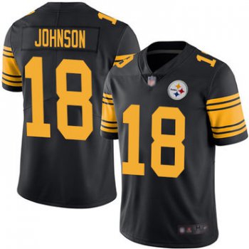 Steelers #18 Diontae Johnson Black Men's Stitched Football Limited Rush Jersey