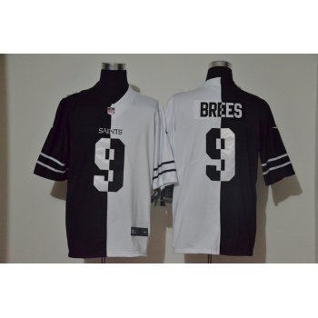 Men's New Orleans Saints #9 Drew Brees Black White Peaceful Coexisting 2020 Vapor Untouchable Stitched NFL Nike Limited Jersey