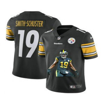 Men's Pittsburgh Steelers #19 JuJu Smith-Schuster Black Player Portrait Edition 2020 Vapor Untouchable Stitched NFL Nike Limited Jerseys
