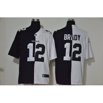 Men's Tampa Bay Buccaneers #12 Tom Brady Black White Peaceful Coexisting 2020 Vapor Untouchable Stitched NFL Nike Limited Jersey