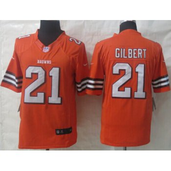 Nike Cleveland Browns #21 Justin Gilbert Orange Limited Jersey