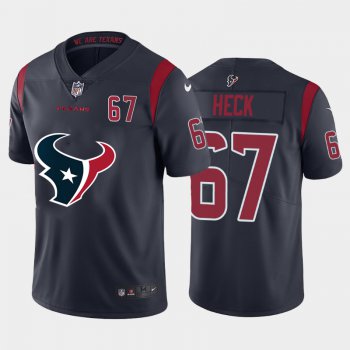 Nike Texans #67 Charlie Heck Navy Team Big Logo Number Color Rush Limited Jersey