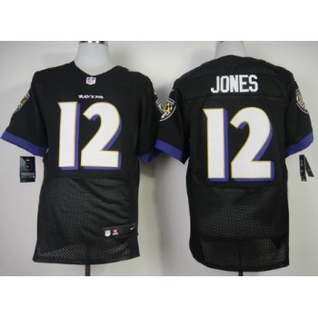 Nike Baltimore Ravens #12 Jacoby Jones 2013 Black Elite Jersey