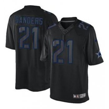 Nike Dallas Cowboys #21 Deion Sanders Black Impact Limited Jersey
