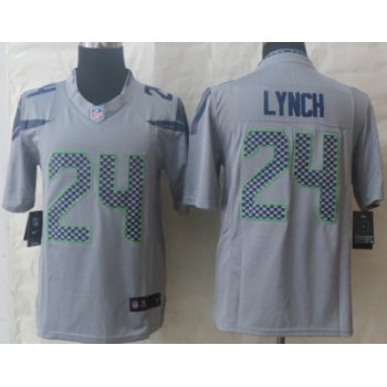 Nike Seattle Seahawks #24 Marshawn Lynch Gray Limited Jersey