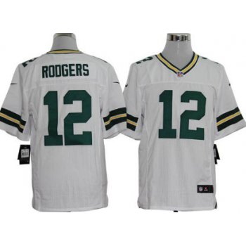 Nike Green Bay Packers #12 Aaron Rodgers White Elite Jersey