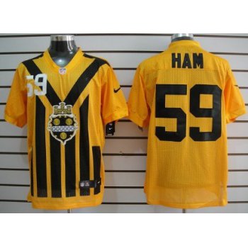 Nike Pittsburgh Steelers #59 Jack Ham 1933 Yellow Throwback Jersey