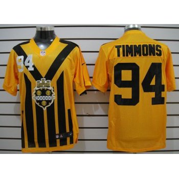 Nike Pittsburgh Steelers #94 Lawrence Timmons 1933 Yellow Throwback Jersey
