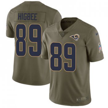 Nike Rams #89 Tyler Higbee Olive Men's Stitched NFL Limited 2017 Salute To Service Jersey