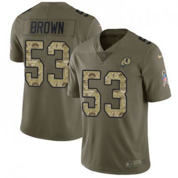 Nike Redskins #53 Zach Brown Olive Camo Men's Stitched NFL Limited 2017 Salute To Service Jersey