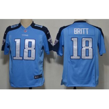 Nike Tennessee Titans #18 Kenny Britt Light Blue Game Jersey