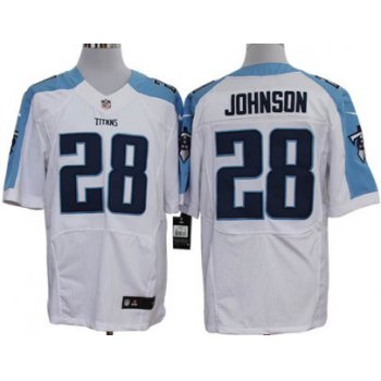 Nike Tennessee Titans #28 Chris Johnson White Elite Jersey