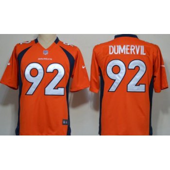 Nike Denver Broncos #92 Elvis Dumervil Orange Game Jersey