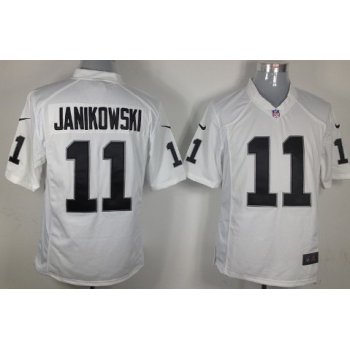 Nike Oakland Raiders #11 Sebastian Janikowski White Game Jersey