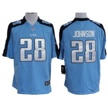 Nike Tennessee Titans #28 Chris Johnson Light Blue Game Jersey