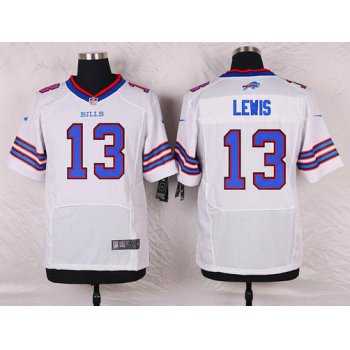 Men's Buffalo Bills #13 Dez Lewis White Road NFL Nike Elite Jersey