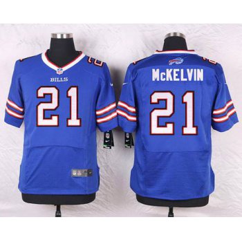 Men's Buffalo Bills #21 Leodis McKelvin Royal Blue Team Color NFL Nike Elite Jersey
