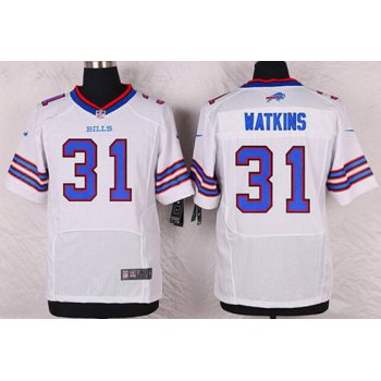 Men's Buffalo Bills #31 Jaylen Watkins White Road NFL Nike Elite Jersey