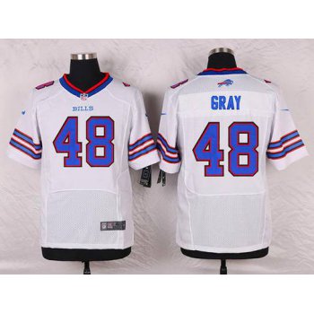 Men's Buffalo Bills #48 MarQueis Gray White Road NFL Nike Elite Jersey