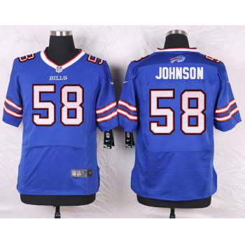 Men's Buffalo Bills #58 Randell Johnson Royal Blue Team Color NFL Nike Elite Jersey