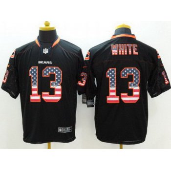 Men's Chicago Bears #13 Kevin White Black USA Flag Fashion NFL Nike Elite Jersey