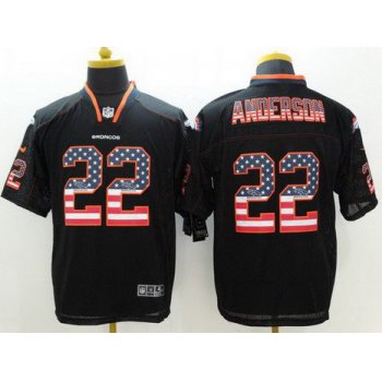 Men's Denver Broncos #22 C. J. Anderson Black USA Flag Fashion NFL Nike Elite Jersey