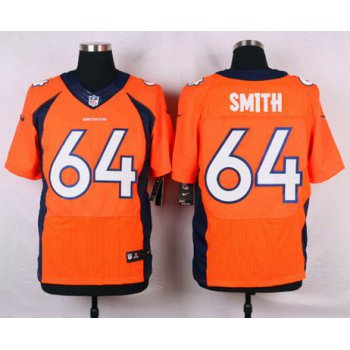 Men's Denver Broncos #64 Shelley Smith Orange Team Color NFL Nike Elite Jersey