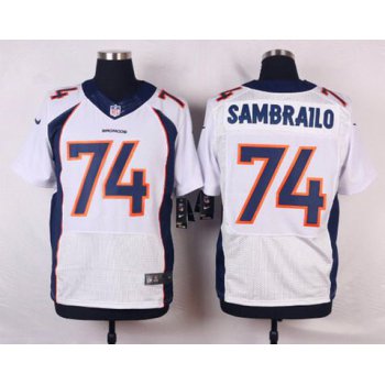 Men's Denver Broncos #74 Ty Sambrailo White Road NFL Nike Elite Jersey