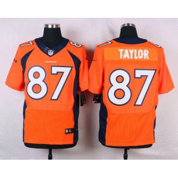 Men's Denver Broncos #87 Jordan Taylor Orange Team Color NFL Nike Elite Jersey
