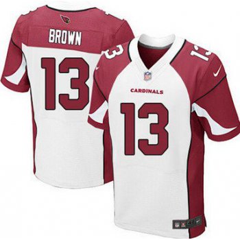Men's Arizona Cardinals #13 Jaron Brown White Road NFL Nike Elite Jersey
