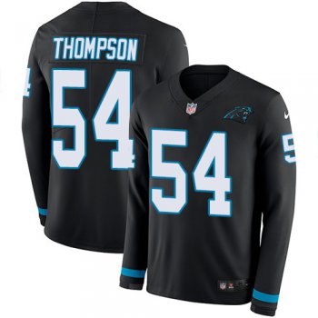 Nike Panthers #54 Shaq Thompson Black Team Color Men's Stitched NFL Limited Therma Long Sleeve Jersey