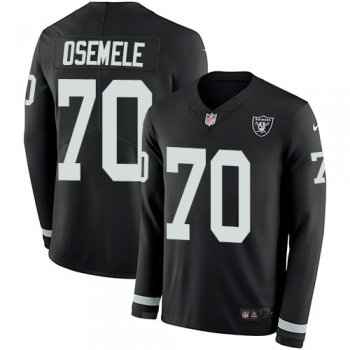 Nike Raiders #70 Kelechi Osemele Black Team Color Men's Stitched NFL Limited Therma Long Sleeve Jersey