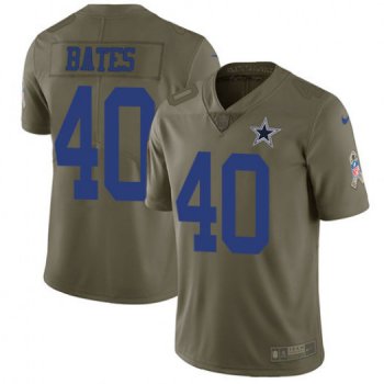 Men's Nike Dallas Cowboys #40 Bill Bates Limited Olive 2017 Salute to Service Jersey