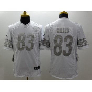 Nike Pittsburgh Steelers #83 Heath Miller Platinum White Limited Jersey