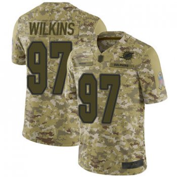 Dolphins #97 Christian Wilkins Camo Men's Stitched Football Limited 2018 Salute To Service Jersey