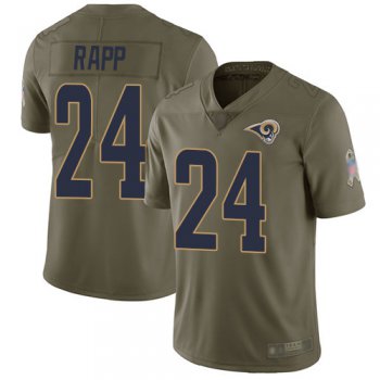 Rams #24 Taylor Rapp Olive Men's Stitched Football Limited 2017 Salute To Service Jersey