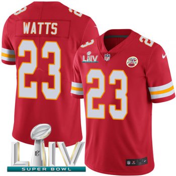 Nike Chiefs #23 Armani Watts Red Super Bowl LIV 2020 Team Color Youth Stitched NFL Vapor Untouchable Limited Jersey